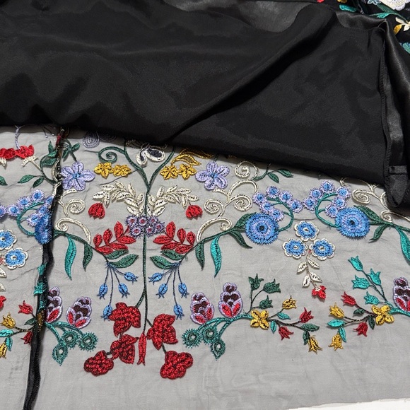 ML Monique Lhuillier Floral-Embroidered Mesh Maxi Dress 10 NWT - Picture 8 of 9